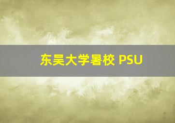 东吴大学暑校 PSU